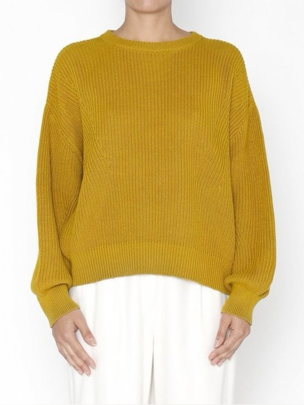 7115 by Szeki Poet Sleeve Organic Cotton Sweater Women’s Size S In Chartreuse